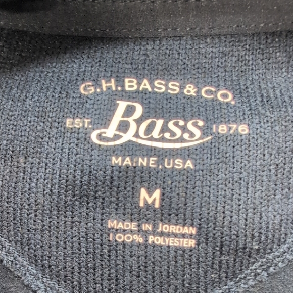 G.H. Bass & Co Men’s M Black Full Zip Fleece Vest Sleeveless Jacket Outdoor - Picture 2 of 5